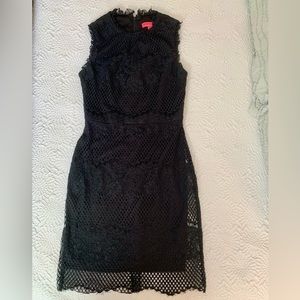 Betsey Johnson Women’s Black Lace Overlay Sheath Dress Size 2